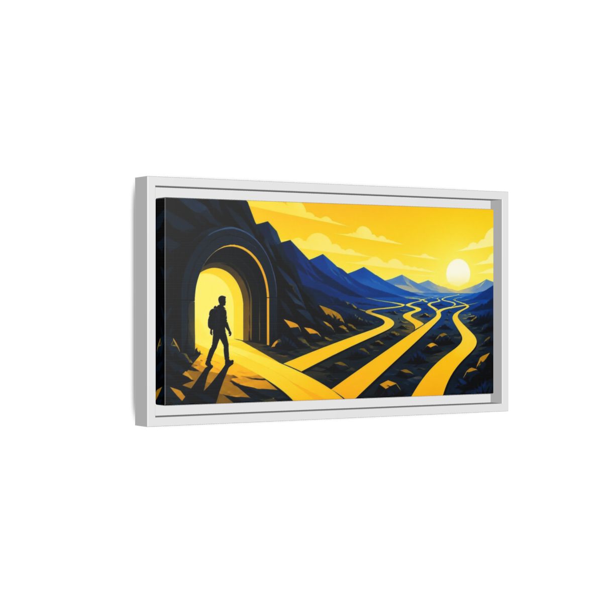 Side Mockup 6. Motivation Traveler Path shown as framed canvas print