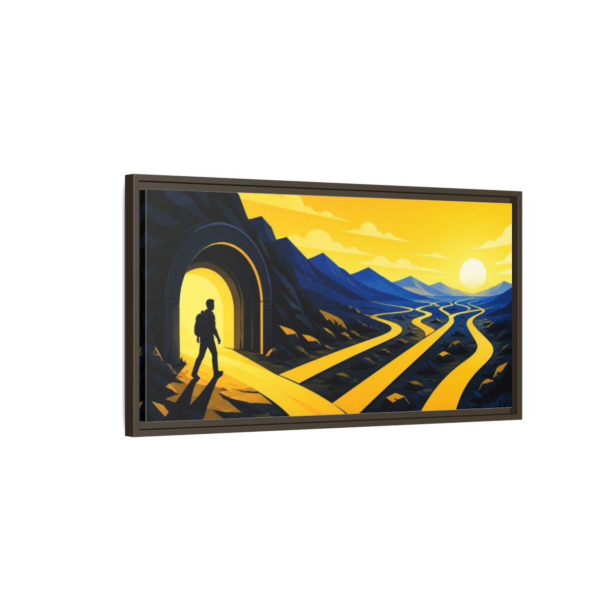 Main Mockup. Motivation Traveler Path shown as framed canvas print