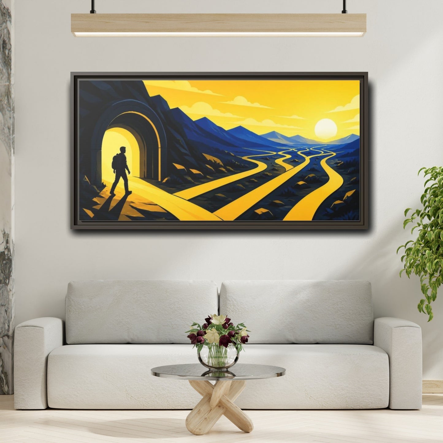 Mockup 2. Motivation Traveler Path shown as framed canvas print