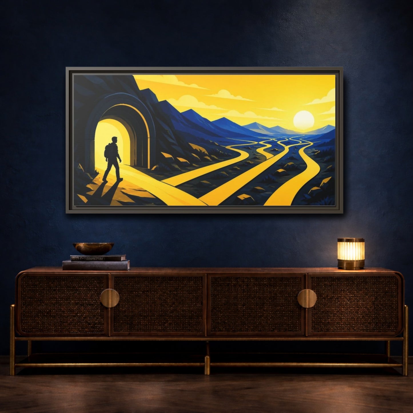 Mockup 4. Motivation Traveler Path shown as framed canvas print