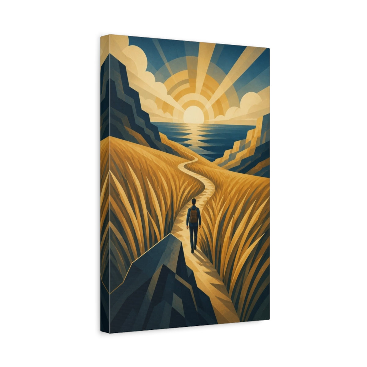 Side Mockup 4. Motivation: Winding Path shown as canvas print
