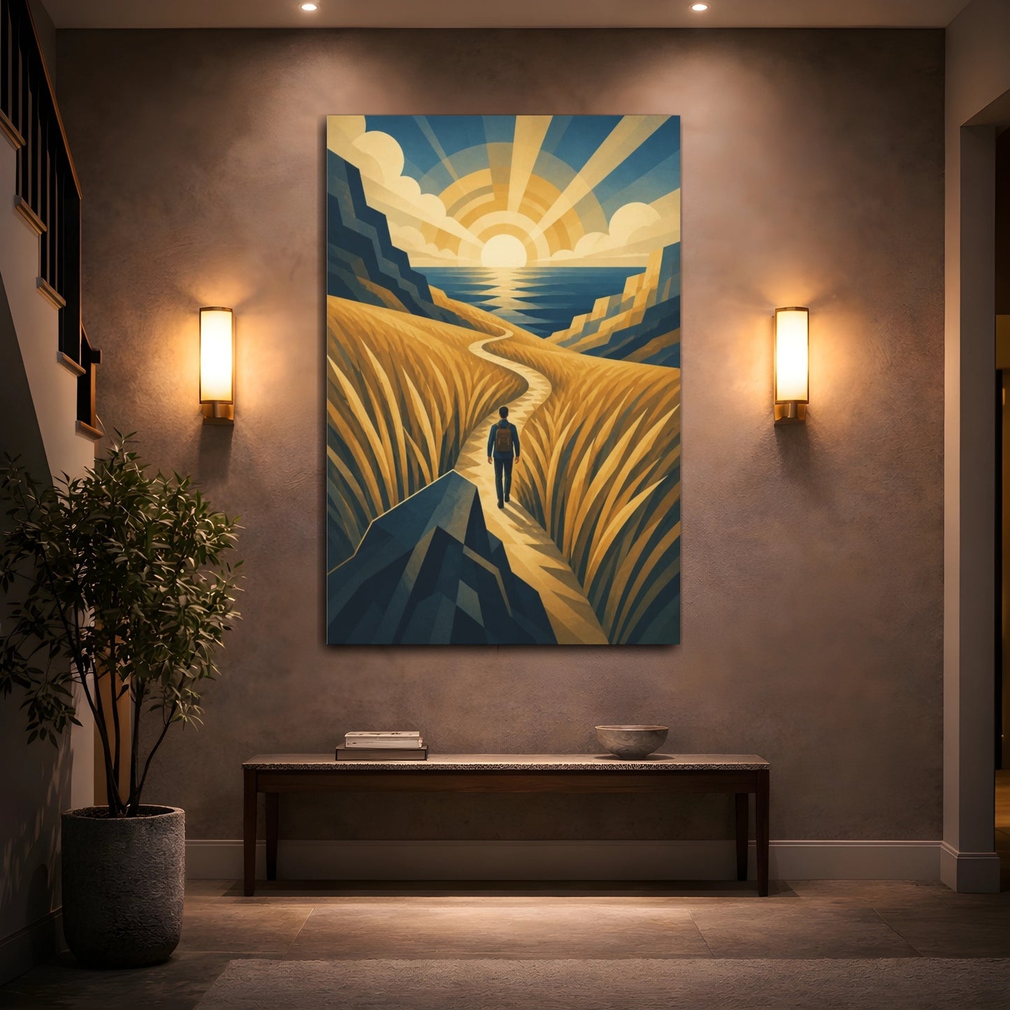 Mockup 2. Motivation: Winding Path shown as canvas print
