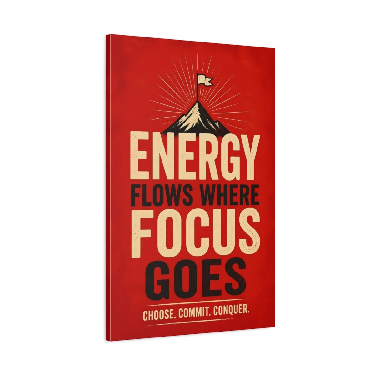 Main Mockup. Mountain Energy Quotes shown as canvas print
