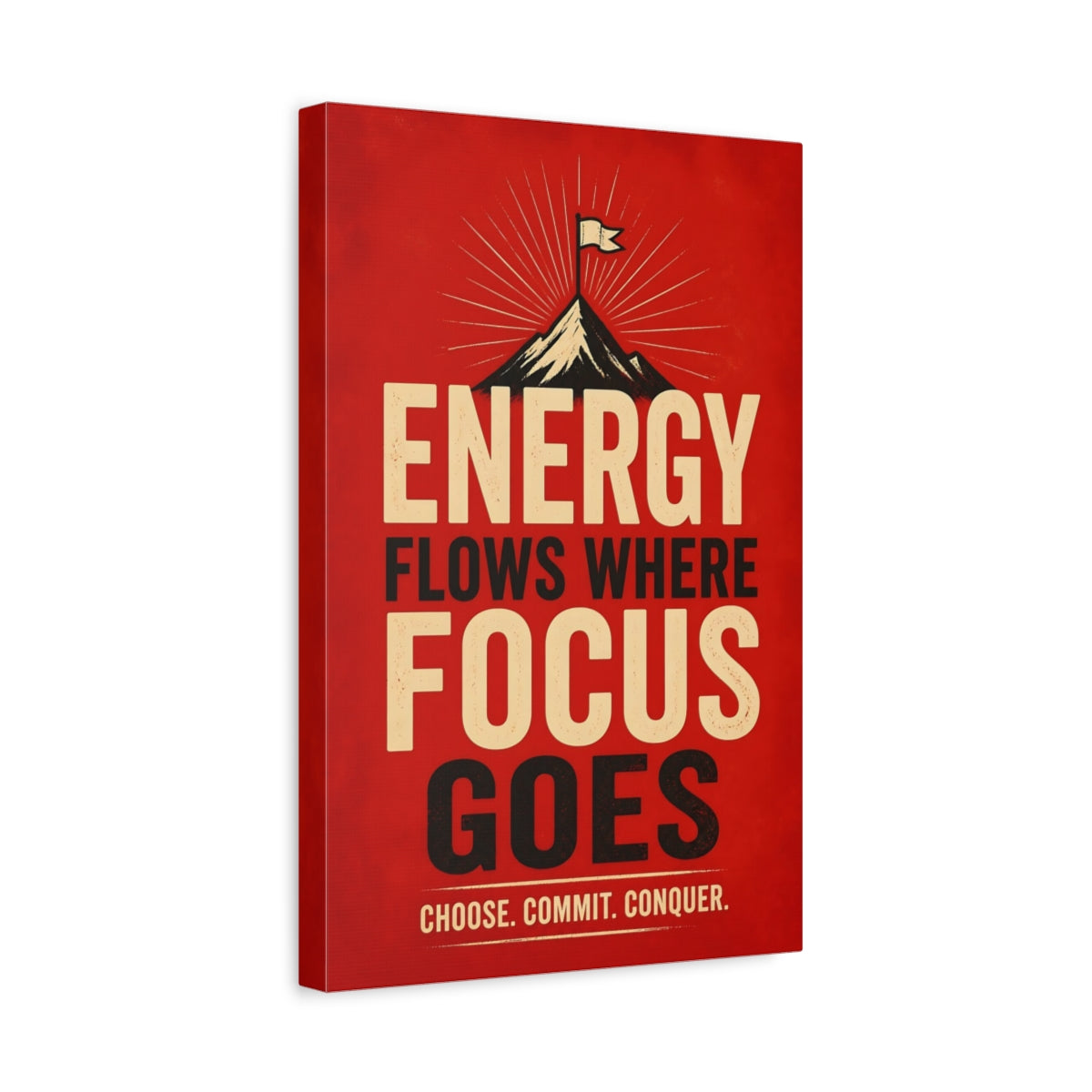 Side Mockup 4. Mountain Energy Quotes shown as canvas print