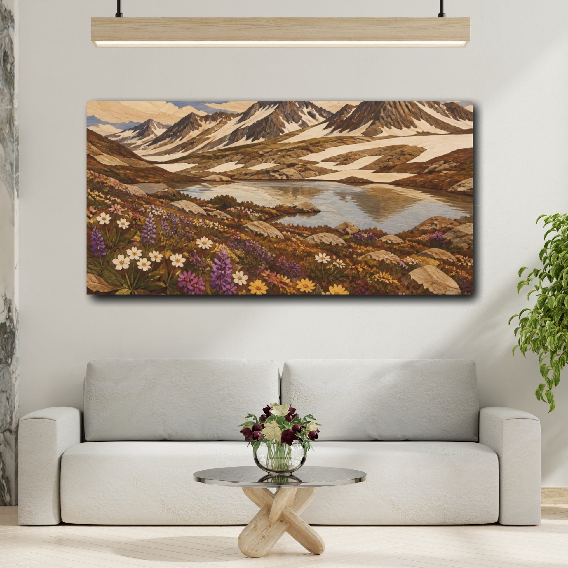 Mockup 2. Mountain Lake Nature Scene shown as canvas print
