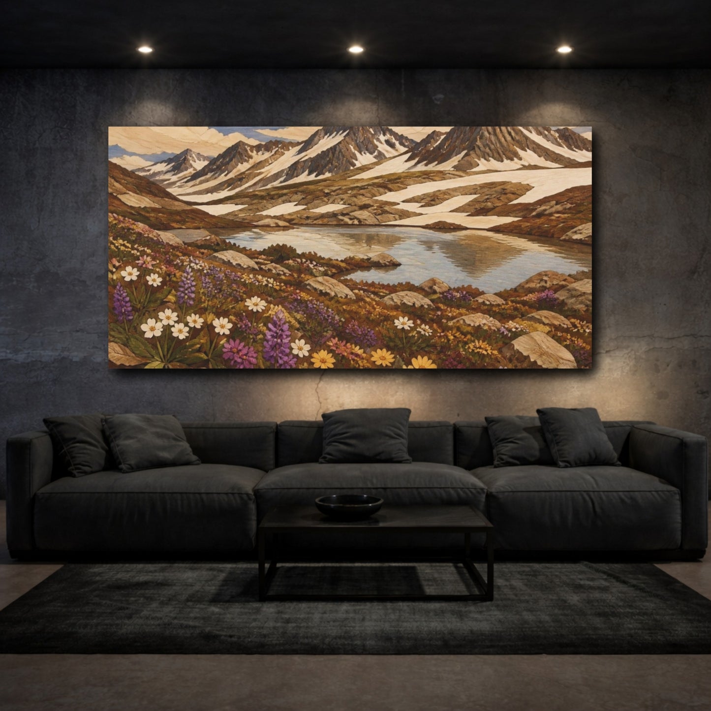 Mockup 3. Mountain Lake Nature Scene shown as canvas print