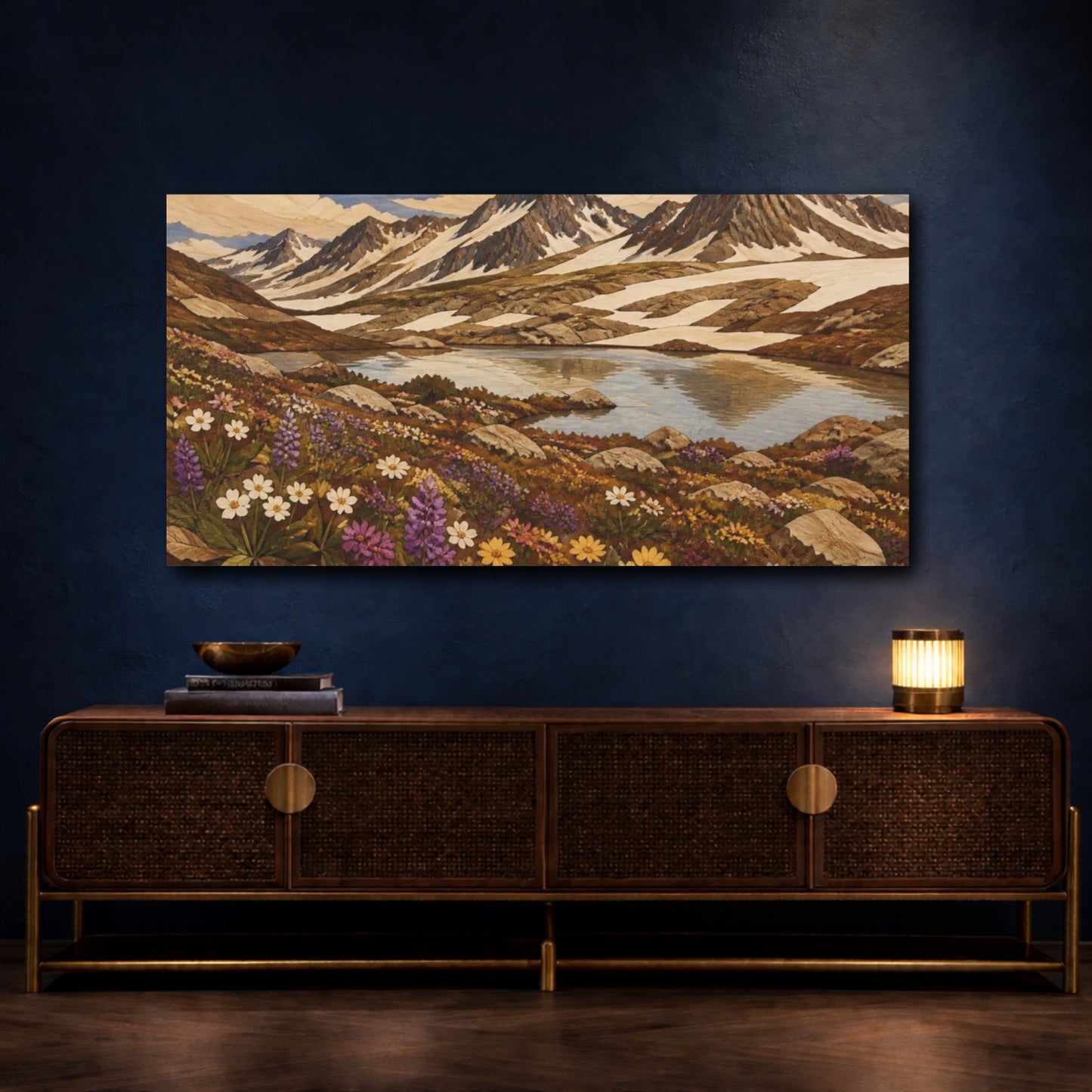 Mockup 4. Mountain Lake Nature Scene shown as canvas print