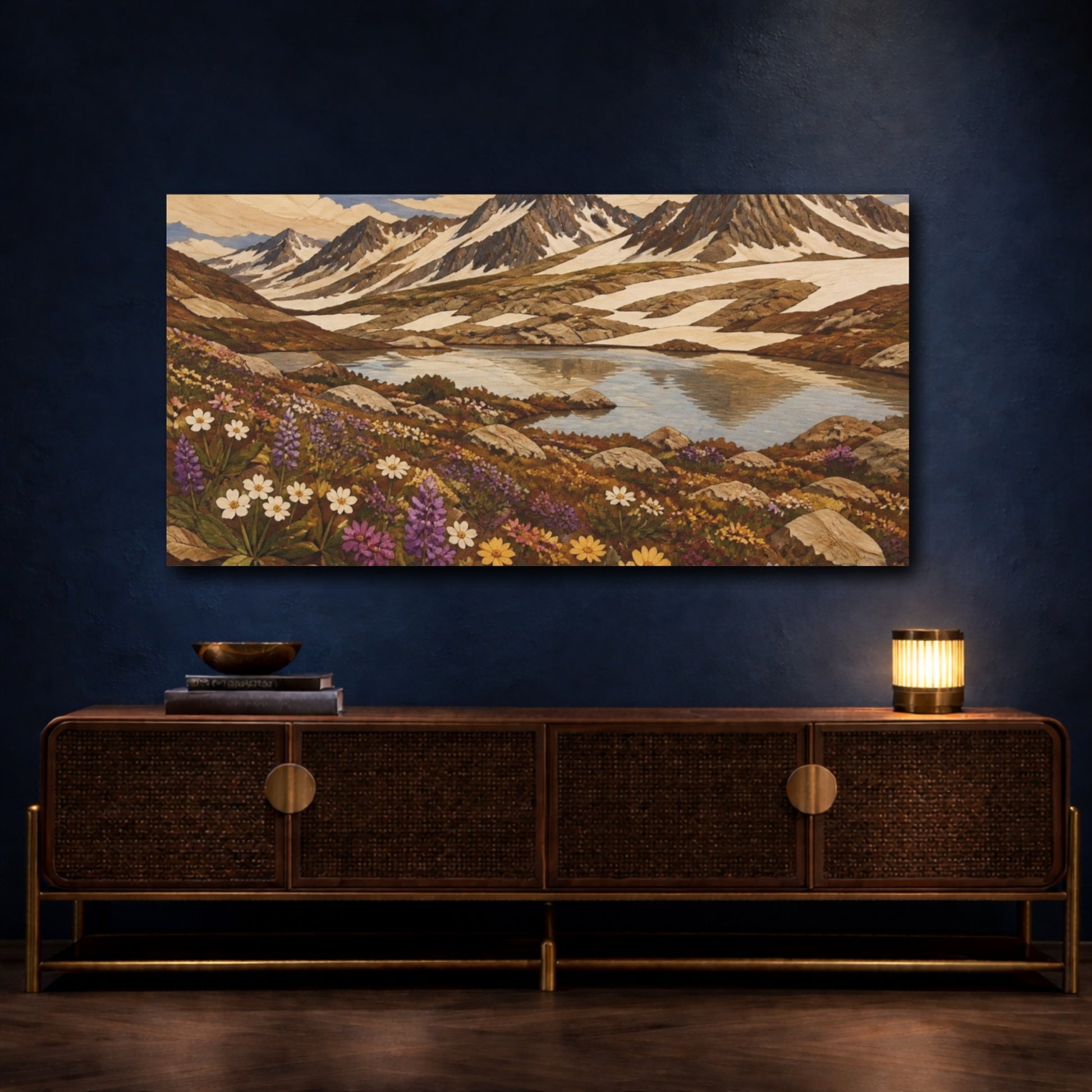 Mockup 4. Mountain Lake Nature Scene shown as canvas print