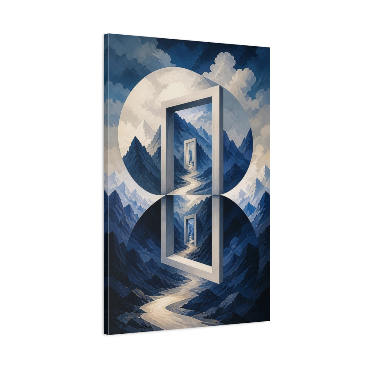 Main Mockup. Mountain Pass Illusion shown as canvas print