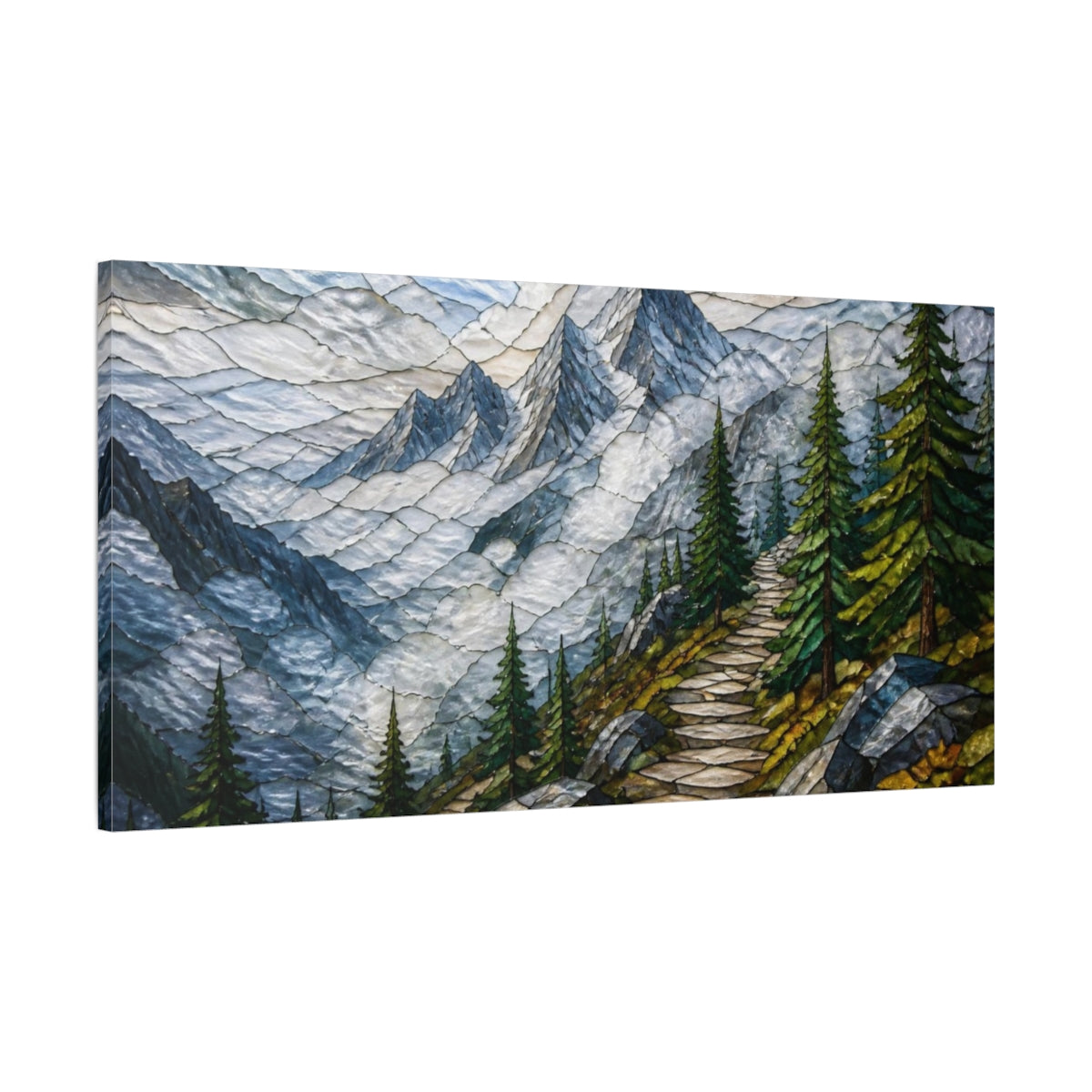 Main Mockup. Mountain Path Nature Scene shown as canvas print