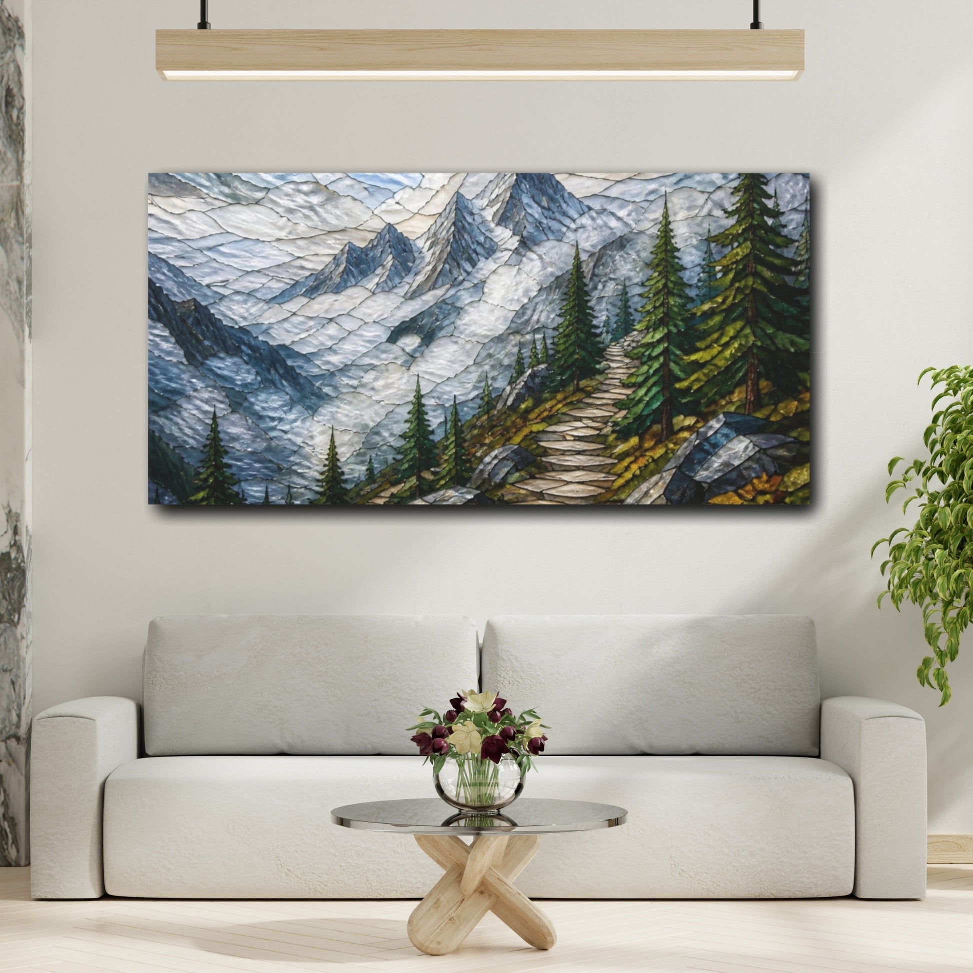 Mockup 2. Mountain Path Nature Scene shown as canvas print