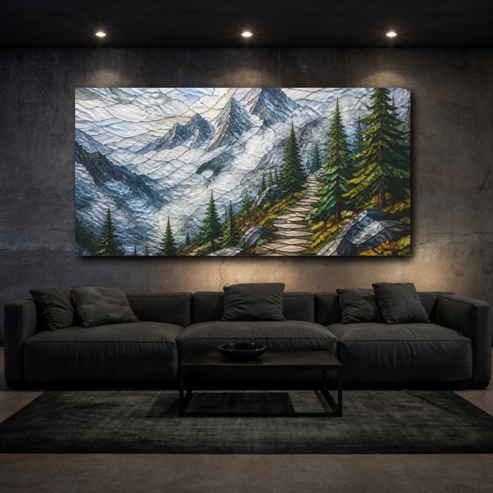 Mockup 3. Mountain Path Nature Scene shown as canvas print