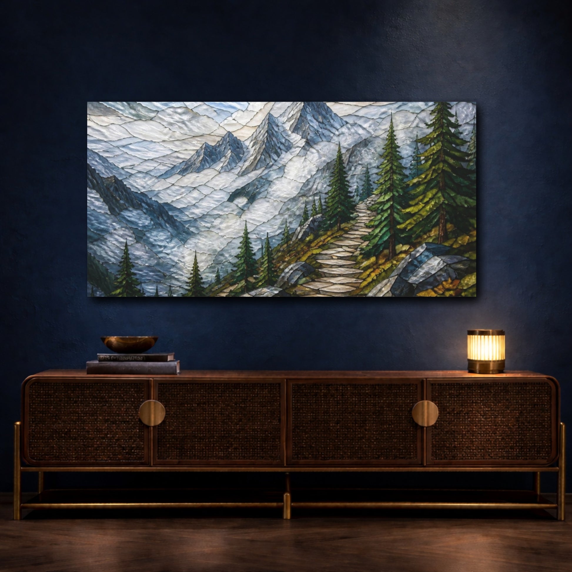 Mockup 4. Mountain Path Nature Scene shown as canvas print