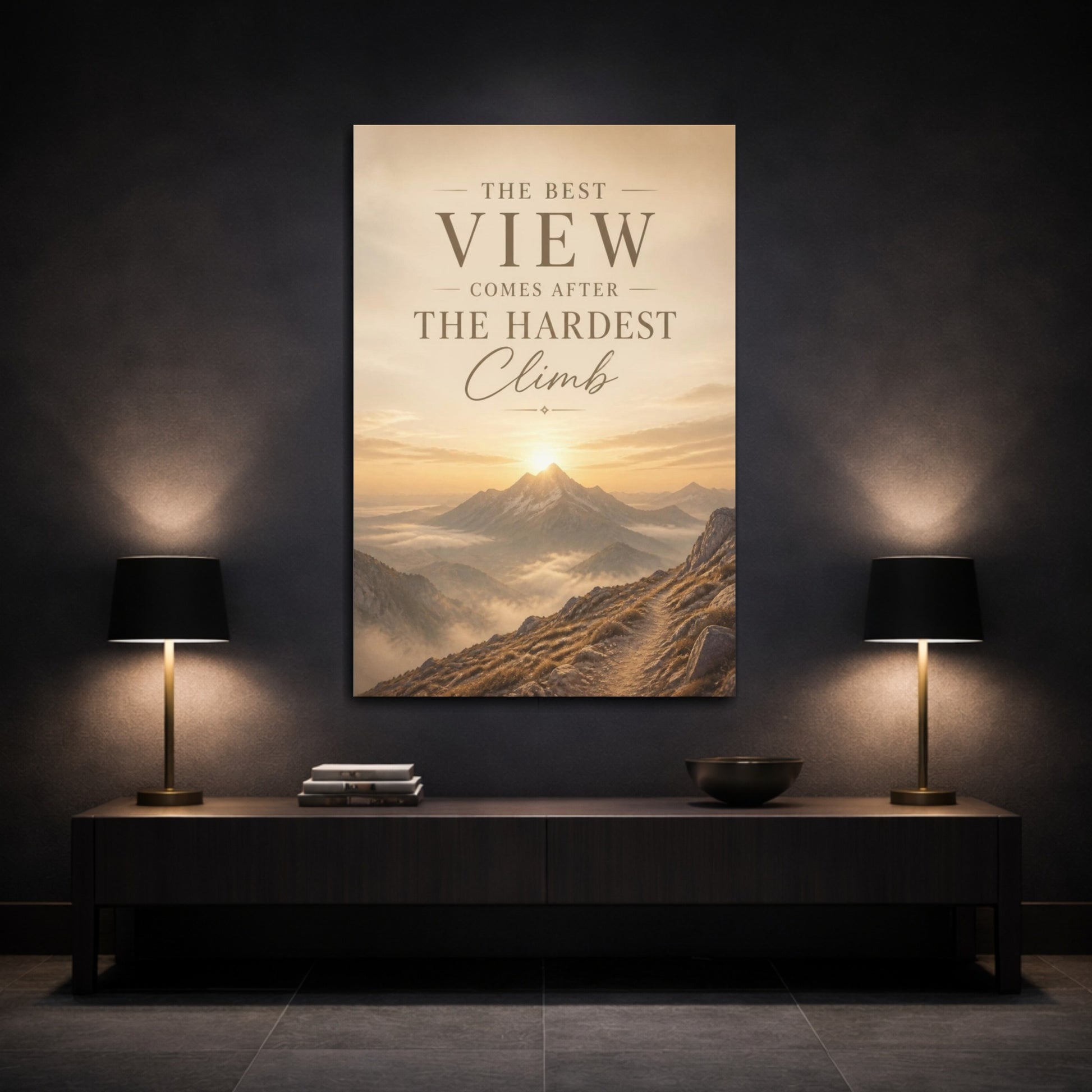 Mockup 3. Mountain Quote: Best View canvas print