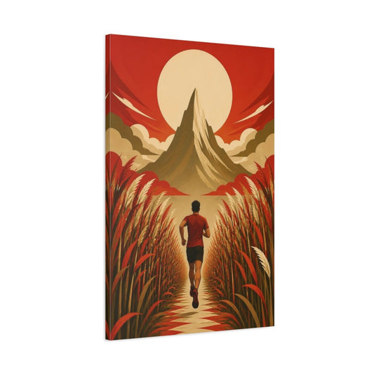 Mountain Runner Motivation Canvas Print – Gym, Statement Wall - YesArtYes