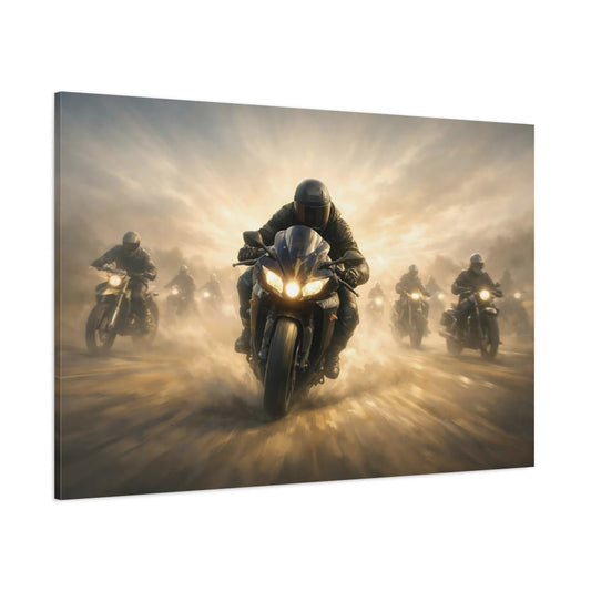 Movies Motorcyclists Golden Hour Motorcycles - Canvas Wall Art Print - YesArtYes