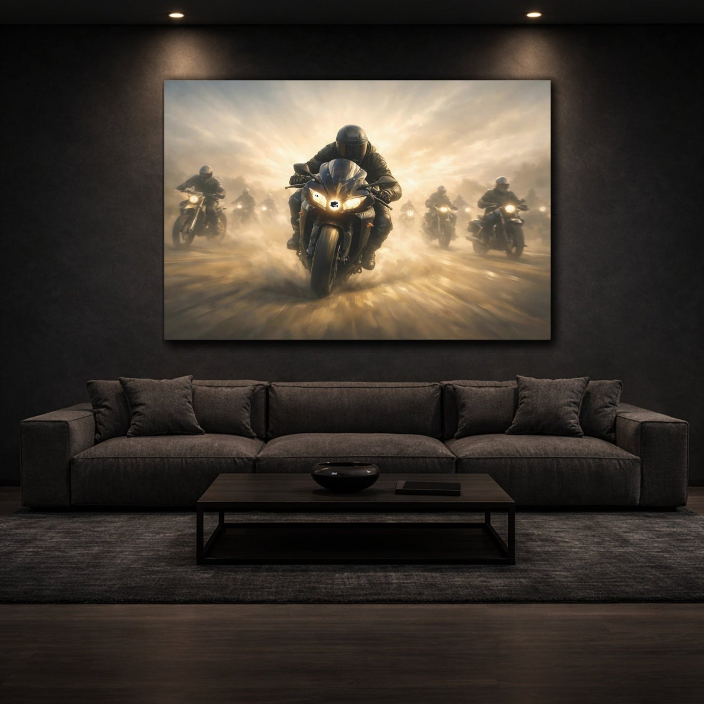 Movies Motorcyclists Golden Hour Motorcycles - Canvas Wall Art Print - YesArtYes