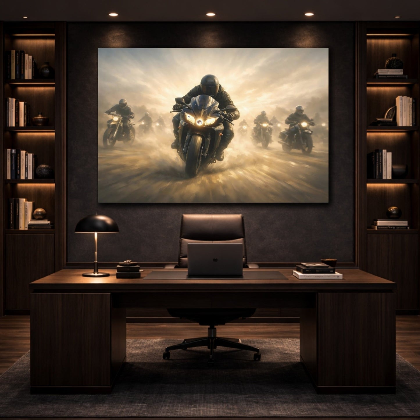 Movies Motorcyclists Golden Hour Motorcycles - Canvas Wall Art Print - YesArtYes