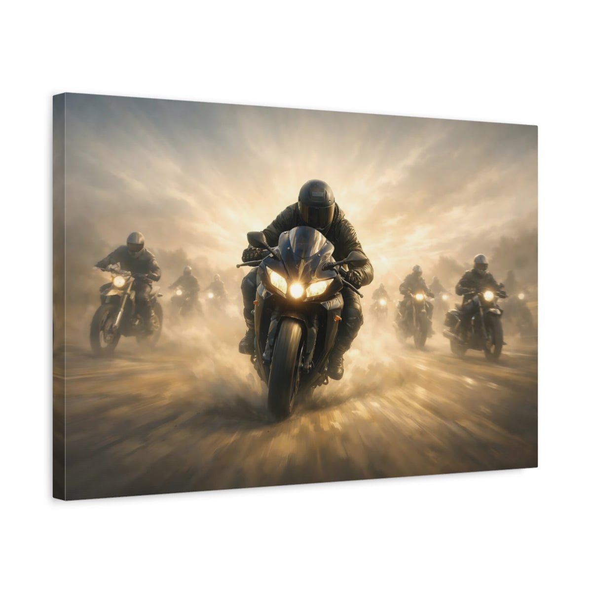 Movies Motorcyclists Golden Hour Motorcycles - Canvas Wall Art Print - YesArtYes