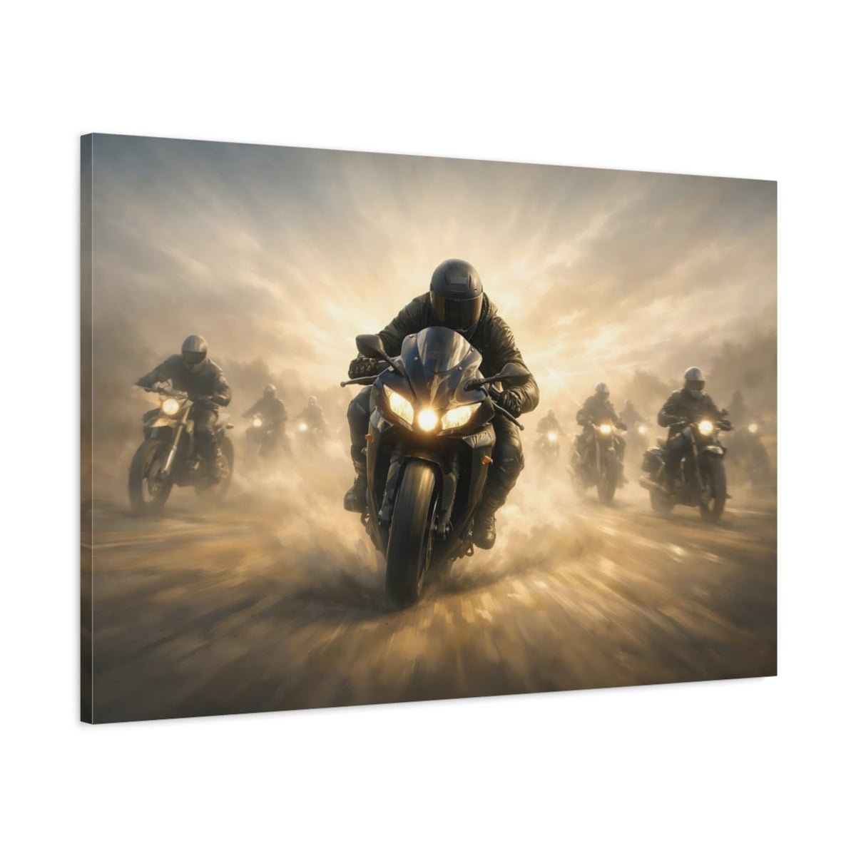 Movies Motorcyclists Golden Hour Motorcycles - Canvas Wall Art Print - YesArtYes