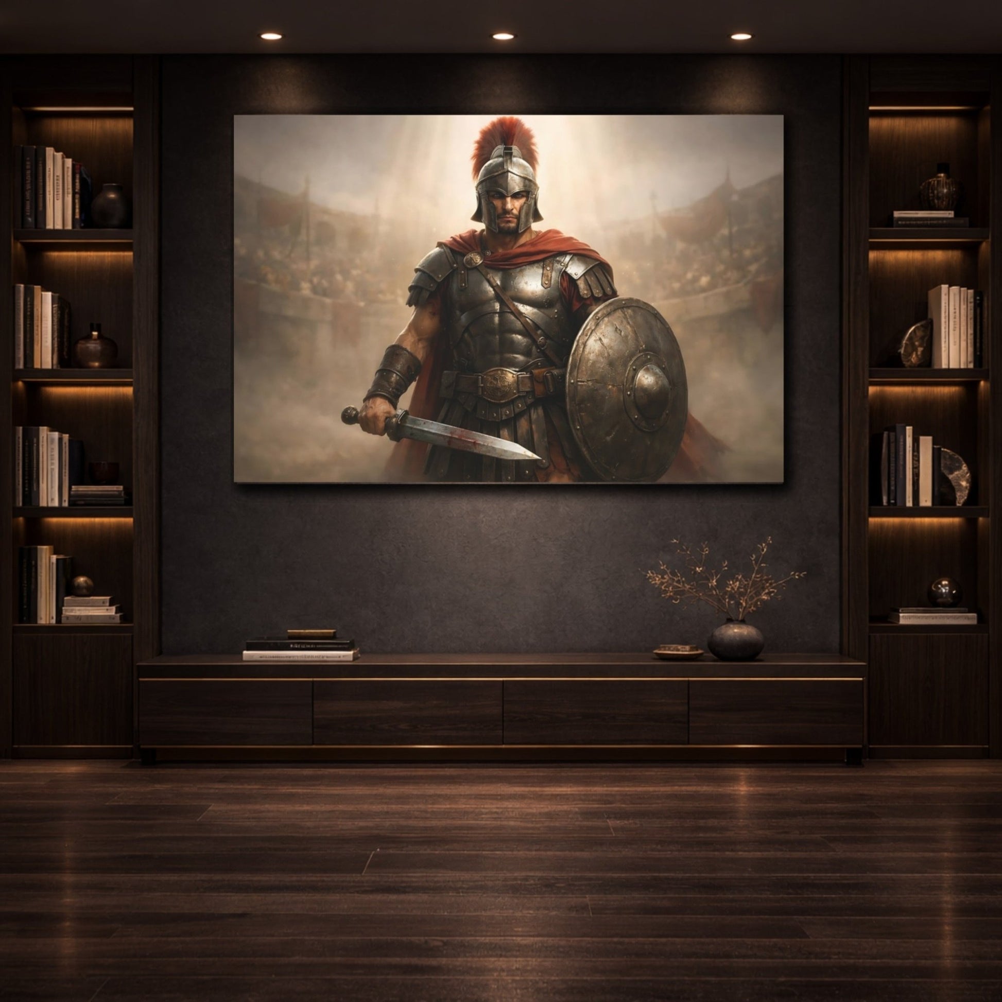 Movies Roman Warrior Ancient Art - Canvas Wall Art Print - YesArtYes