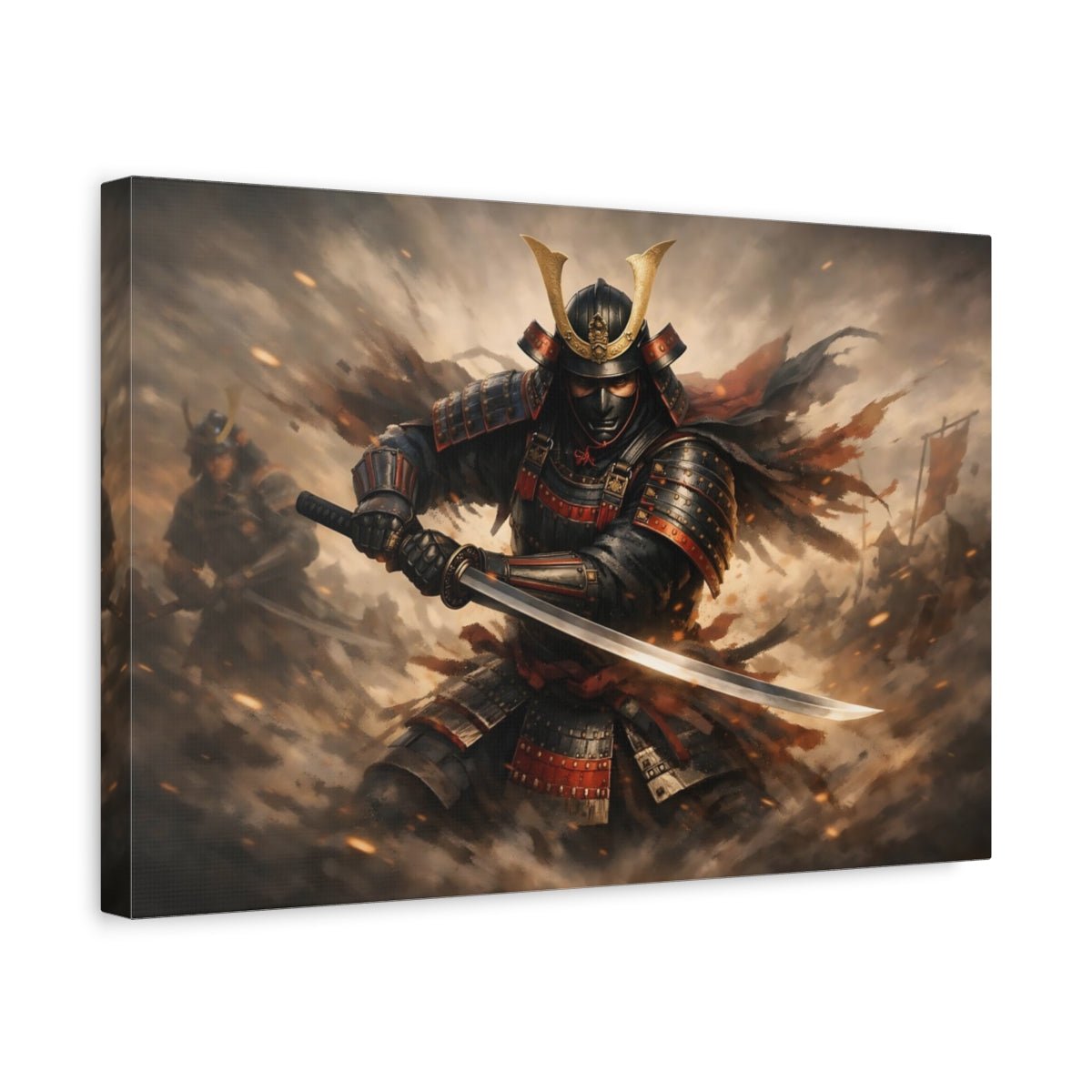 Movies Samurai Black And Gold - Canvas Wall Art Print - YesArtYes