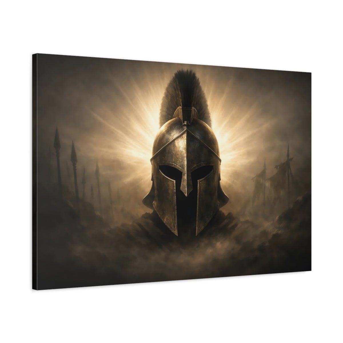 Movies Warrior Helmet Bronze - Canvas Wall Art Print - YesArtYes