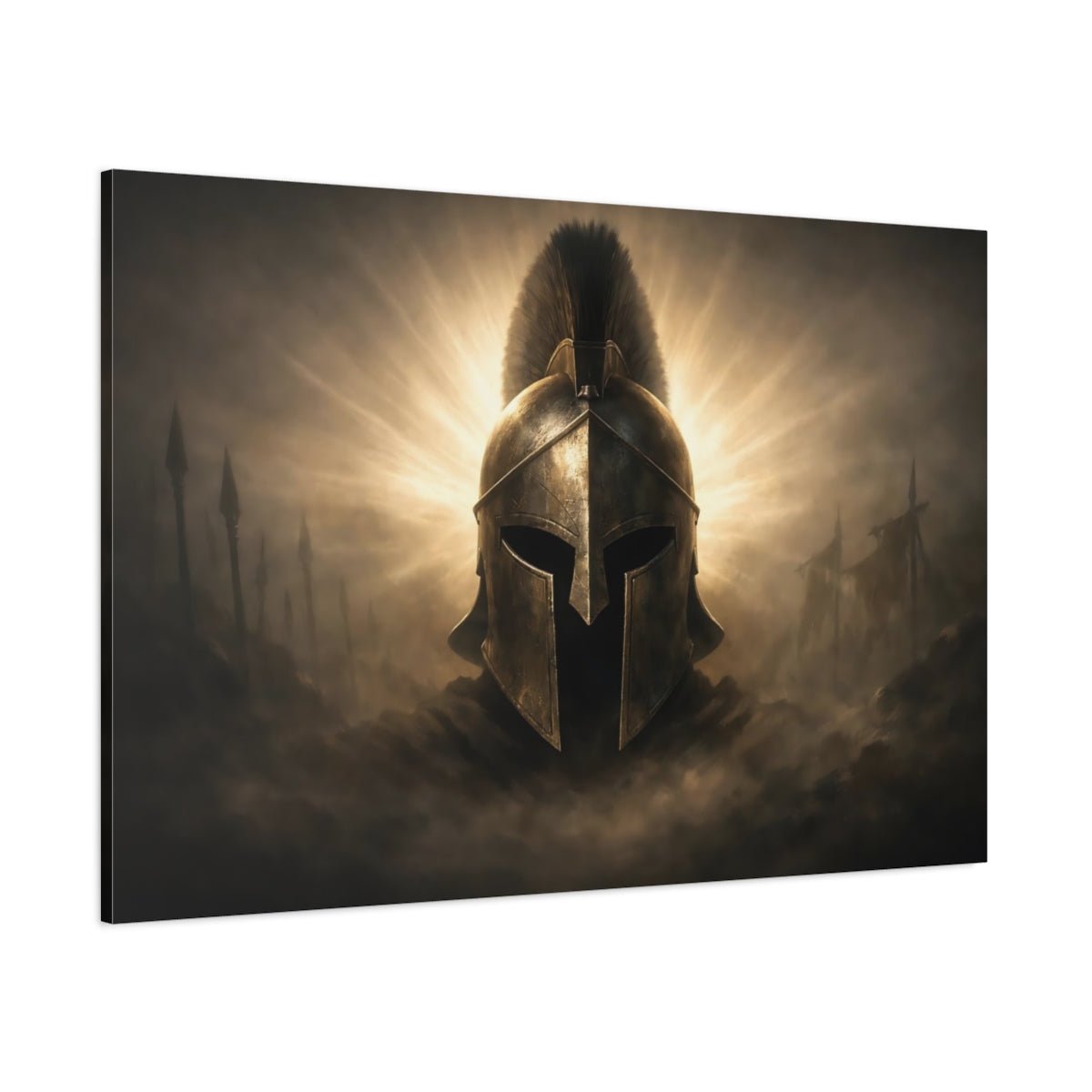 Movies Warrior Helmet Bronze - Canvas Wall Art Print - YesArtYes