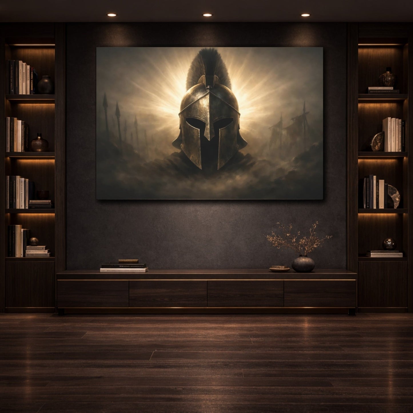 Movies Warrior Helmet Bronze - Canvas Wall Art Print - YesArtYes
