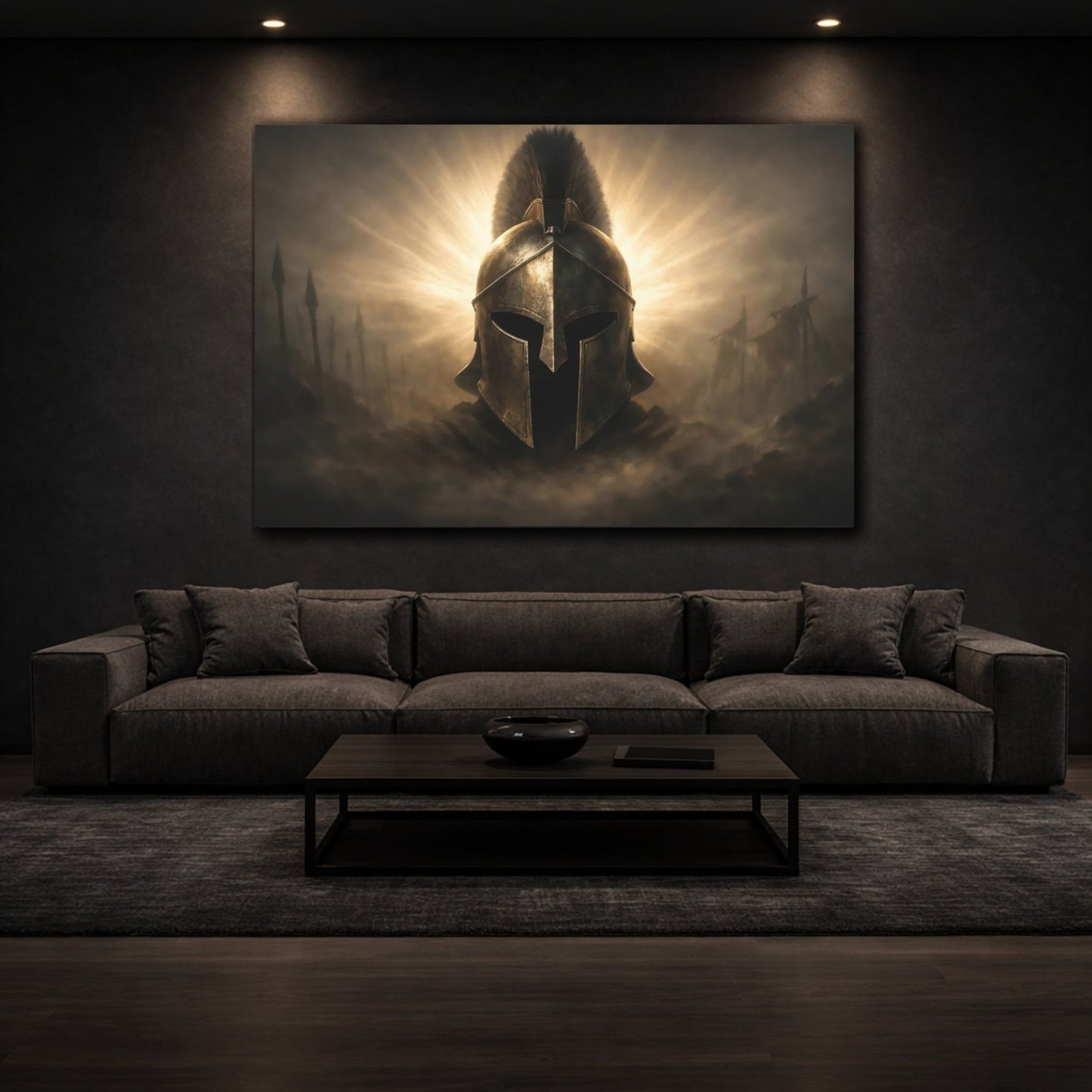 Movies Warrior Helmet Bronze - Canvas Wall Art Print - YesArtYes