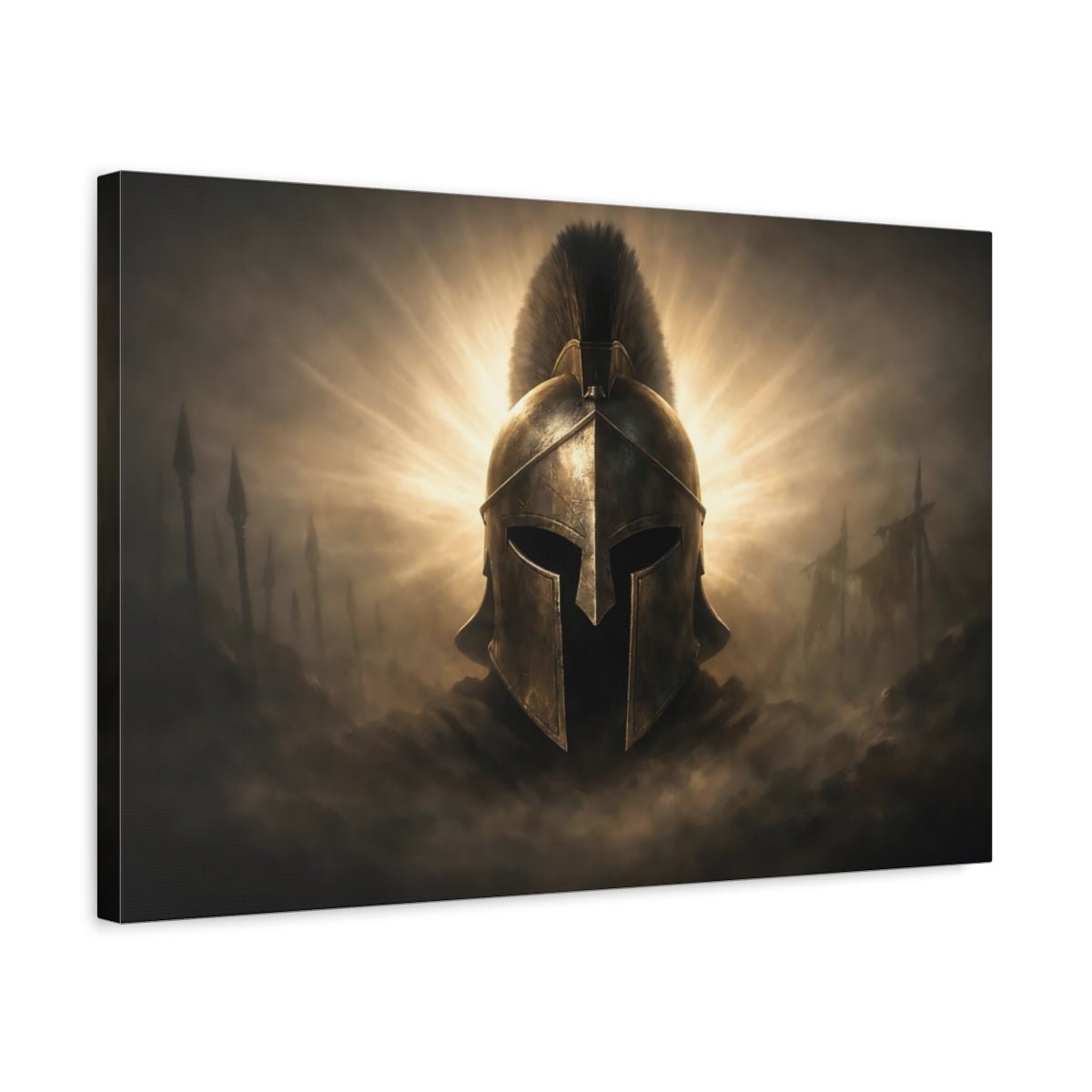 Movies Warrior Helmet Bronze - Canvas Wall Art Print - YesArtYes