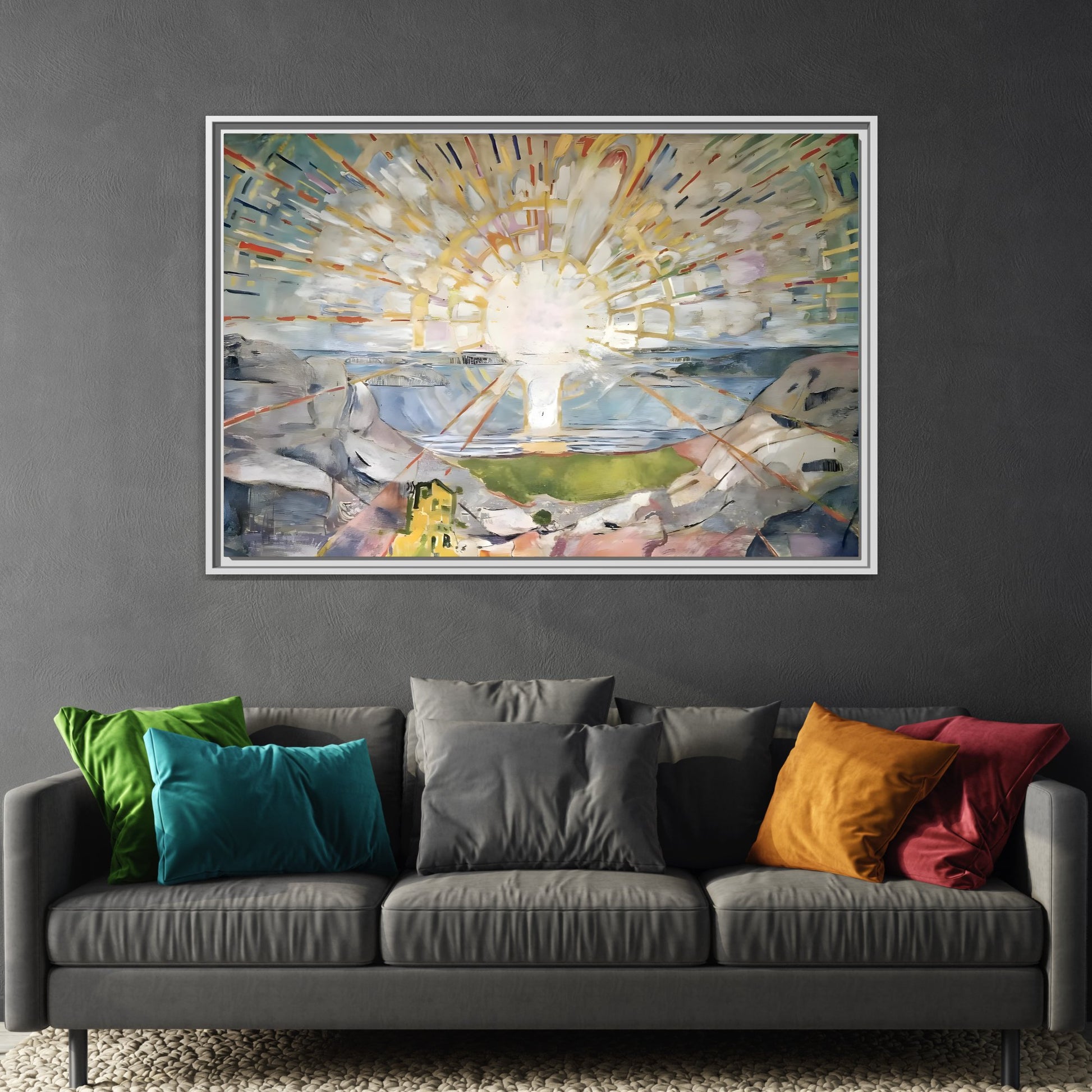 Munch Sun Canvas Wall Art Print - Famous Colorful Painting