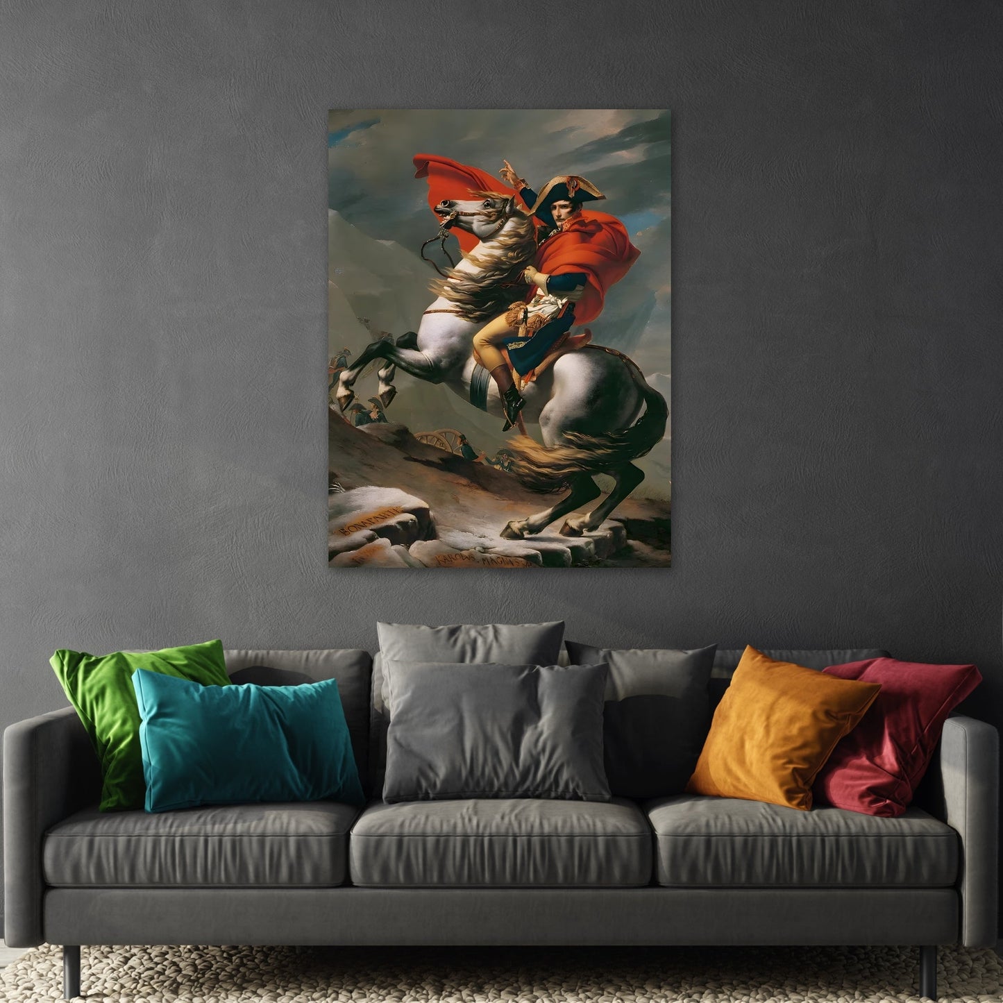 Napoleon Canvas Print - Jacques Louis David Crossing the Alps Wall Art - YesArtYes