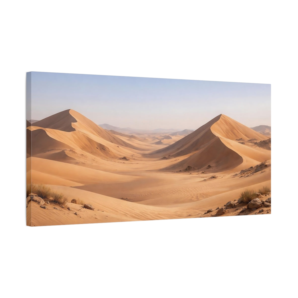 Side Mockup 2. Nature Sand Dunes Sandy Desert shown as stretched canvas wall art