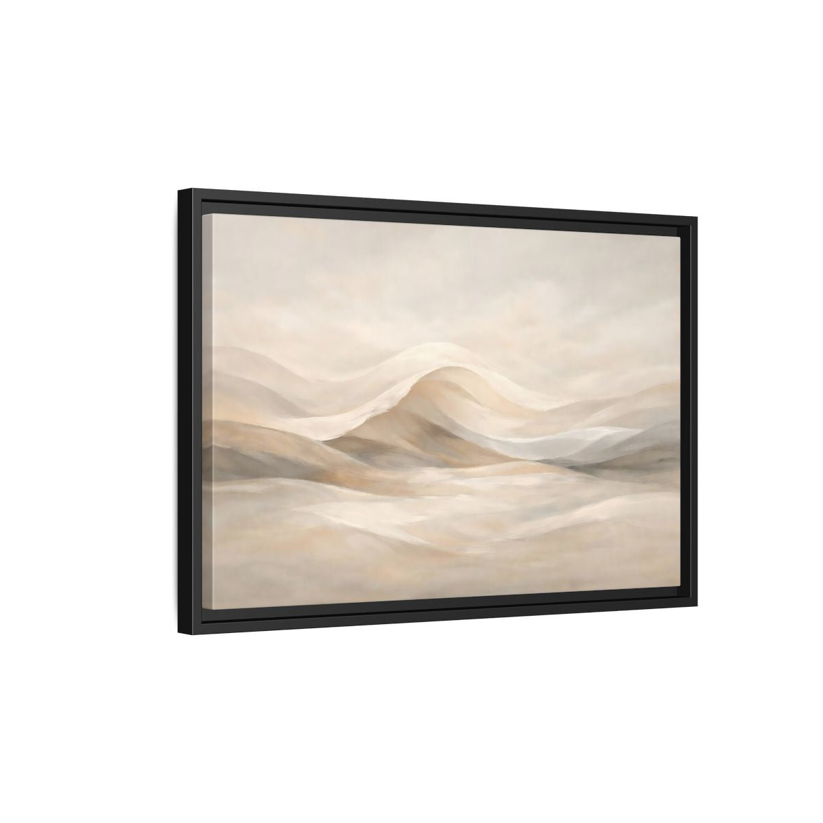 Side Mockup 3. Nature Abstract Dunes Neutral Abstract shown as stretched canvas wall art