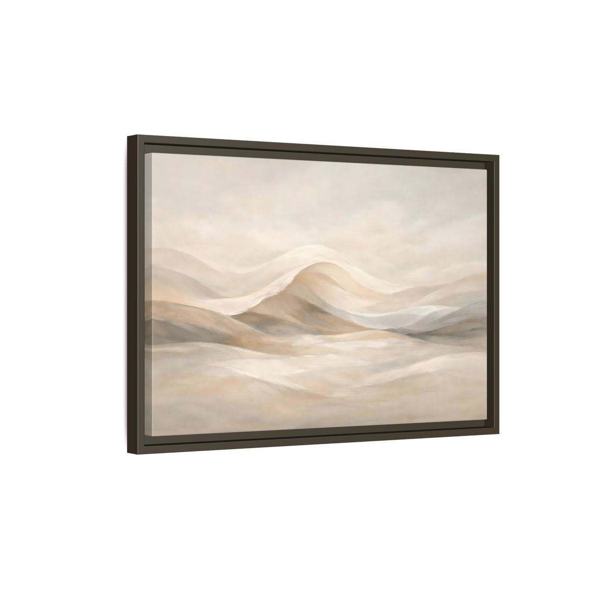 Side Mockup 2. Nature Abstract Dunes Neutral Abstract shown as stretched canvas wall art