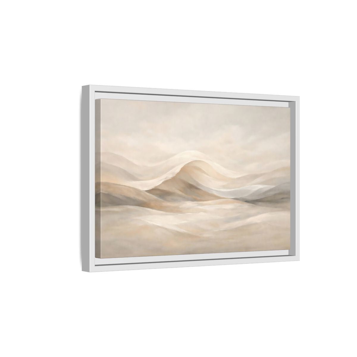 Side Mockup 4. Nature Abstract Dunes Neutral Abstract shown as stretched canvas wall art