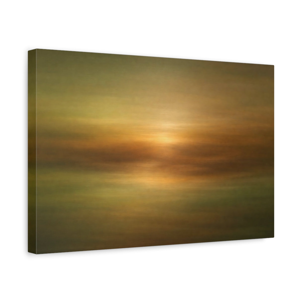 Side Mockup 4. Nature Abstract Horizon Abstract Golden Horizon shown as stretched canvas wall art
