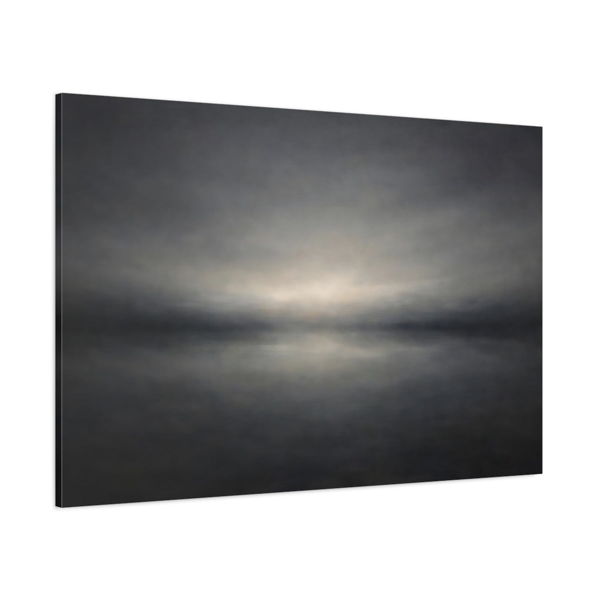 Main Mockup. Nature Abstract Horizon Gray Abstract Horizon shown as stretched canvas wall art