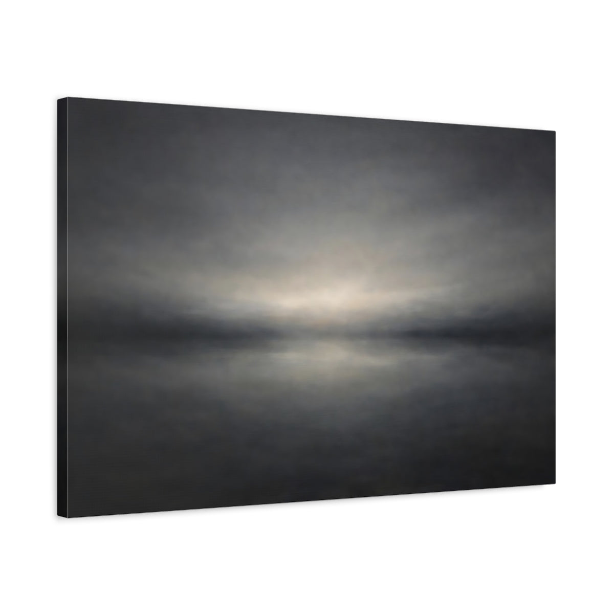 Side Mockup 2. Nature Abstract Horizon Gray Abstract Horizon shown as stretched canvas wall art