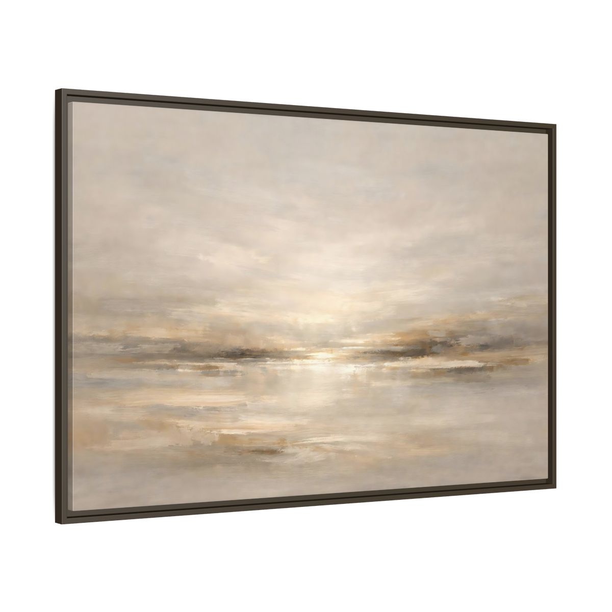 Main Mockup. Nature Abstract Horizon Neutral Tones shown as stretched canvas wall art
