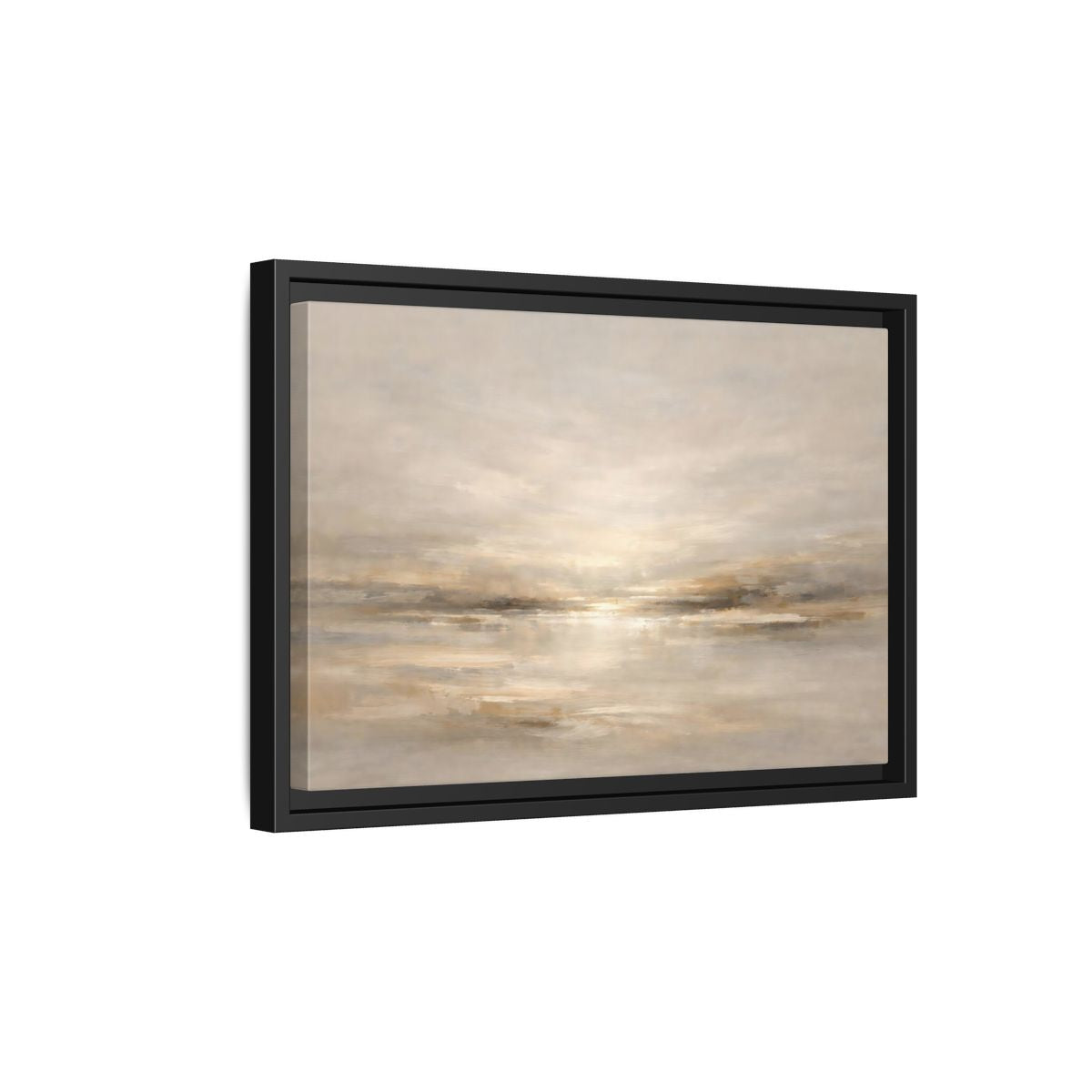 Side Mockup 6. Nature Abstract Horizon Neutral Tones shown as stretched canvas wall art