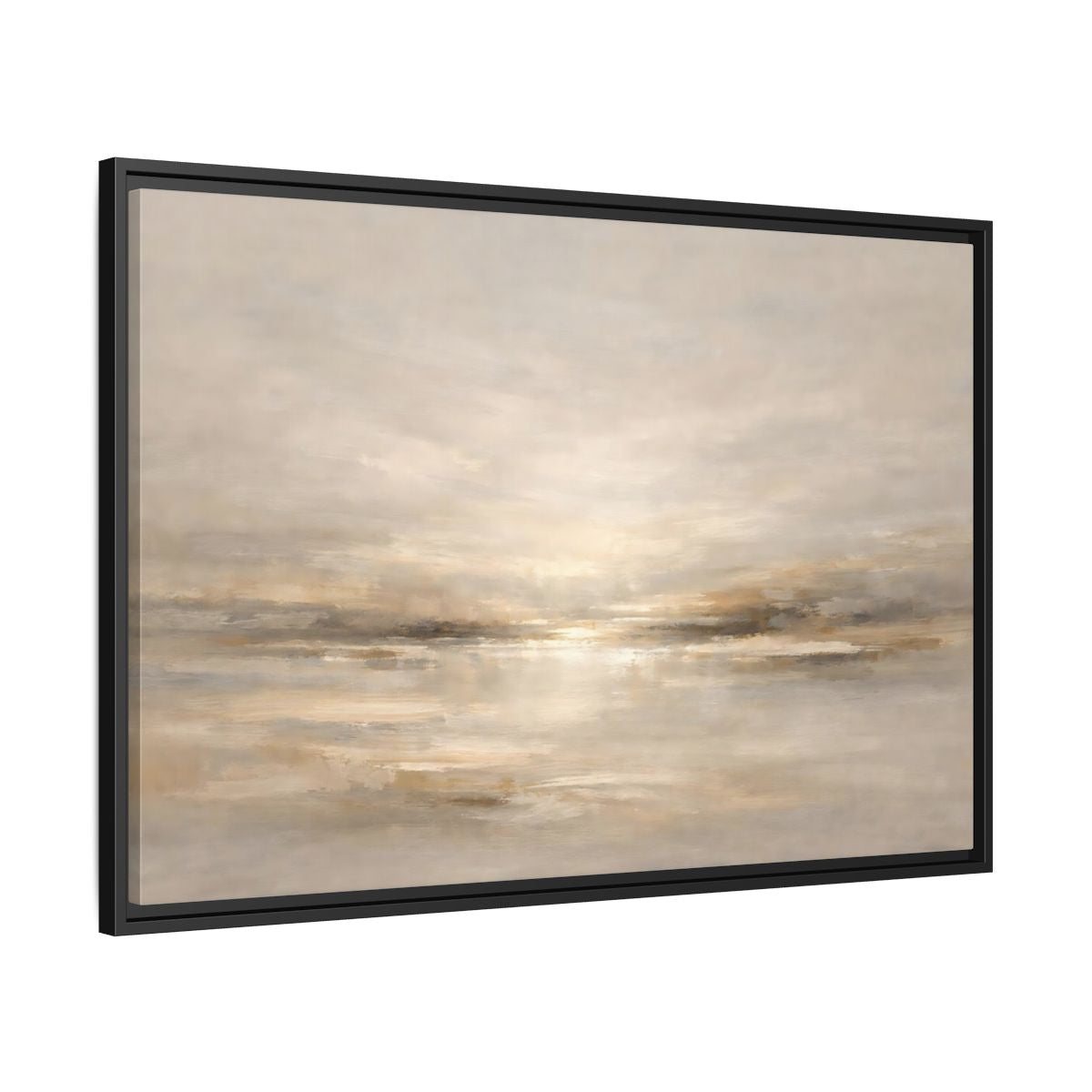 Side Mockup 13. Nature Abstract Horizon Neutral Tones shown as stretched canvas wall art