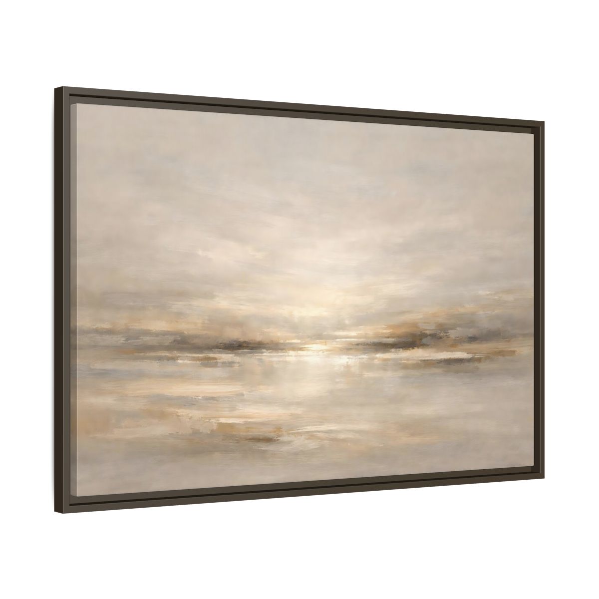 Side Mockup 9. Nature Abstract Horizon Neutral Tones shown as stretched canvas wall art
