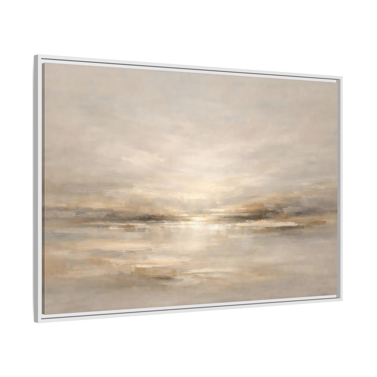 Side Mockup 7. Nature Abstract Horizon Neutral Tones shown as stretched canvas wall art