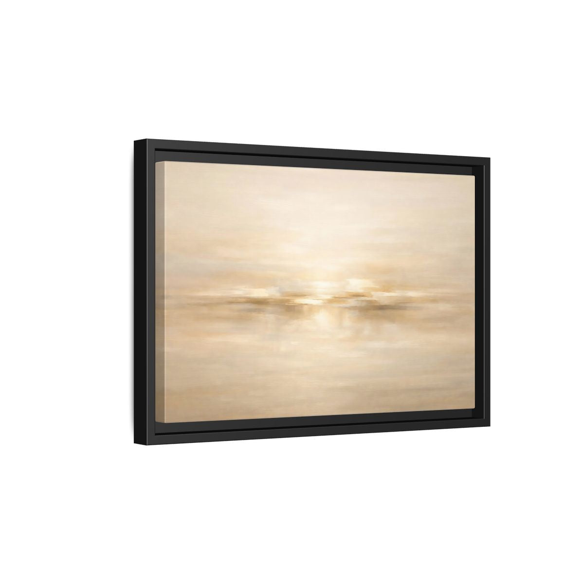 Side Mockup 6. Nature Abstract Landscape Beige And Gold Abstract shown as stretched canvas wall art