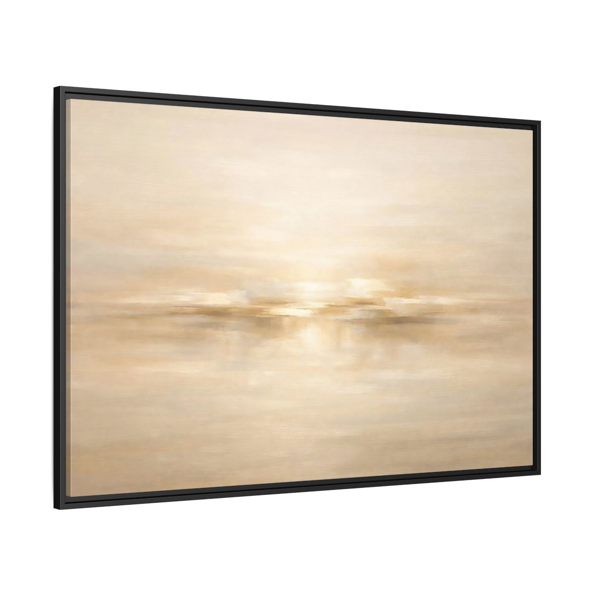 Side Mockup 12. Nature Abstract Landscape Beige And Gold Abstract shown as stretched canvas wall art