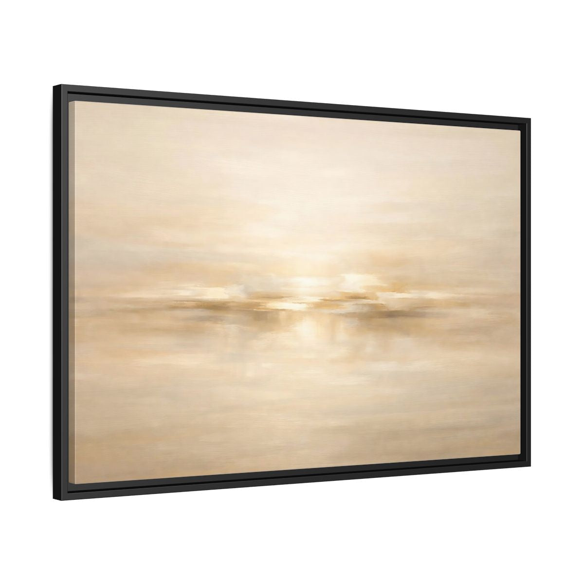 Side Mockup 13. Nature Abstract Landscape Beige And Gold Abstract shown as stretched canvas wall art