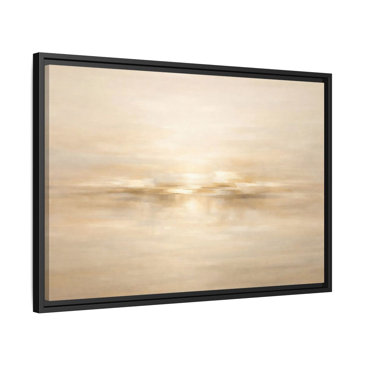 Side Mockup 14. Nature Abstract Landscape Beige And Gold Abstract shown as stretched canvas wall art