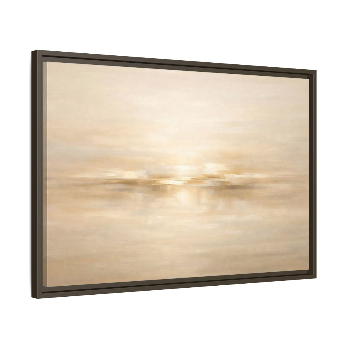 Side Mockup 11. Nature Abstract Landscape Beige And Gold Abstract shown as stretched canvas wall art